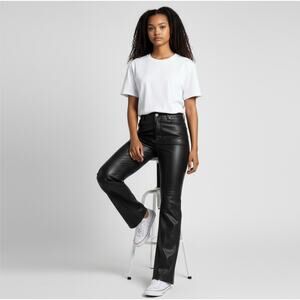 NWT Free People Black Faux Leather Size 6 Pants